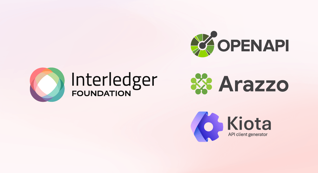 OpenAPI, Arazzo, and Kiota API client generator logos stacked vertically.